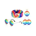 5 stücke Hippie Zubehör Kostüm 70er Jahre Hippie Regenbogen Leopard Outfit Hippie Stirnbänder für