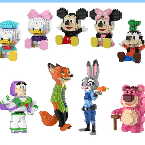 Spielzeug Geschichte Bausteine Buzz Lightyear Erdbeer bär Mikro partikel montiert Bausteine Mickey