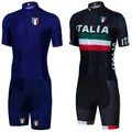 Neue 2024 Radsport Set blau Italien Fahrrad Trikot Lätzchen Shorts Anzug Männer Frauen MTB Ropa