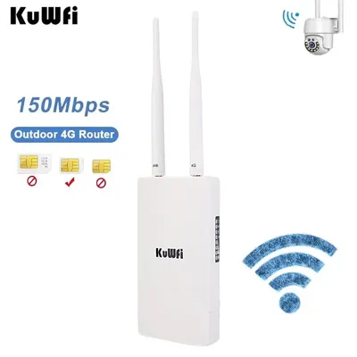 Kuwfi outdoor 4g cpe wifi router 300mbps drahtloser wifi router mit sim kartens teck platz allwetter wifi booster extender für ip kamera