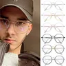 Oktagonaler Rahmen Anti-Blau-Licht-Brille für Frauen und Männer Metallrahmenbrille Computerbrille