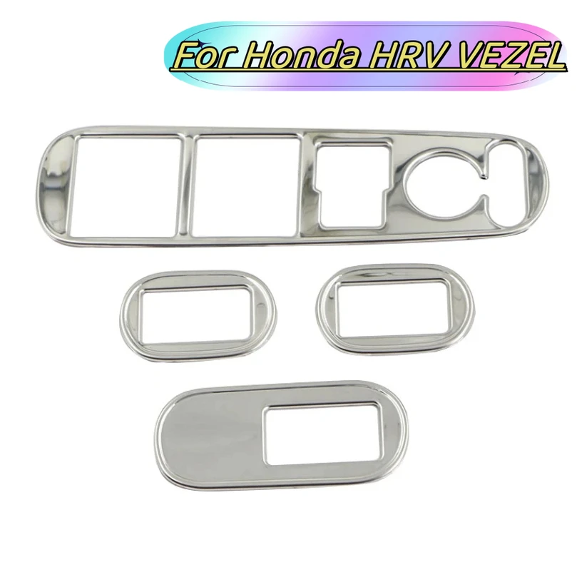 Rhd lhd Edelstahl Auto Fenster lift Steuer knöpfe Panel Abdeckung Aufkleber für Honda Vezel HRV HR-V 2015-2021 Image