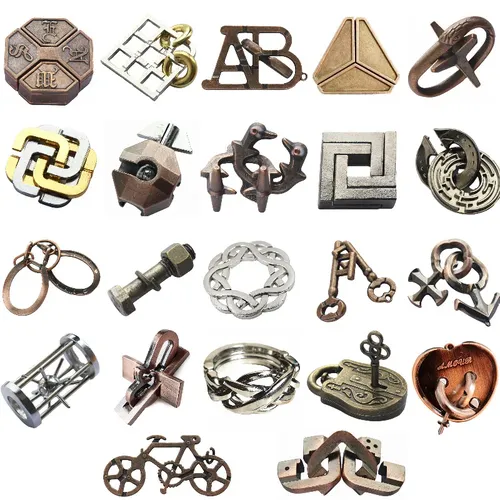 Lock Puzzles klassische iq Metall Brain Teaser magische verwirrende Puzzles Spiel Spielzeug für