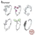 Bamoer Authentische 925 Sterling Silber Anlage Serie Blume Schmetterling Ringe Einstellbare Größe