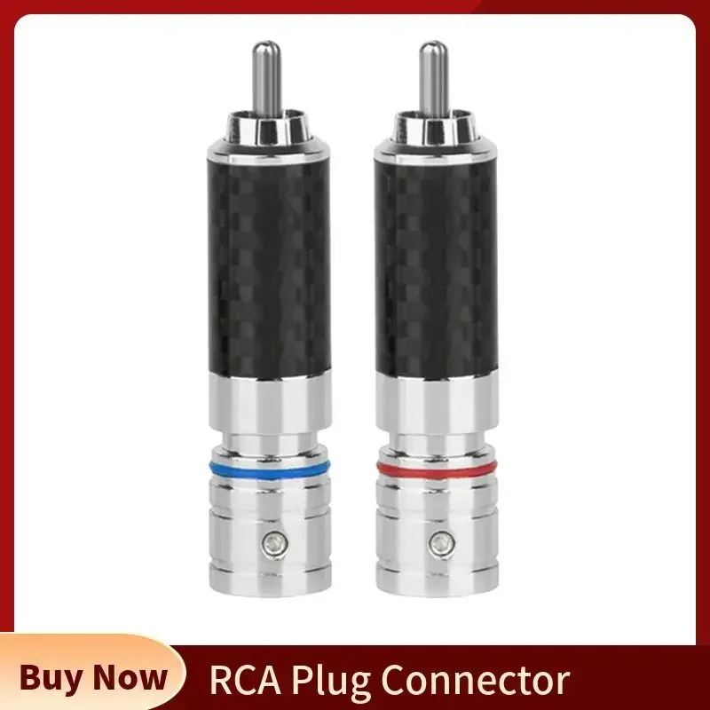 RCA-Anschluss Lautsprecher anschluss Stecker Kopfhörer stecker Kohle faser schale Rhodium vergoldet Audio-Buchse Unterhaltung elektronik Image