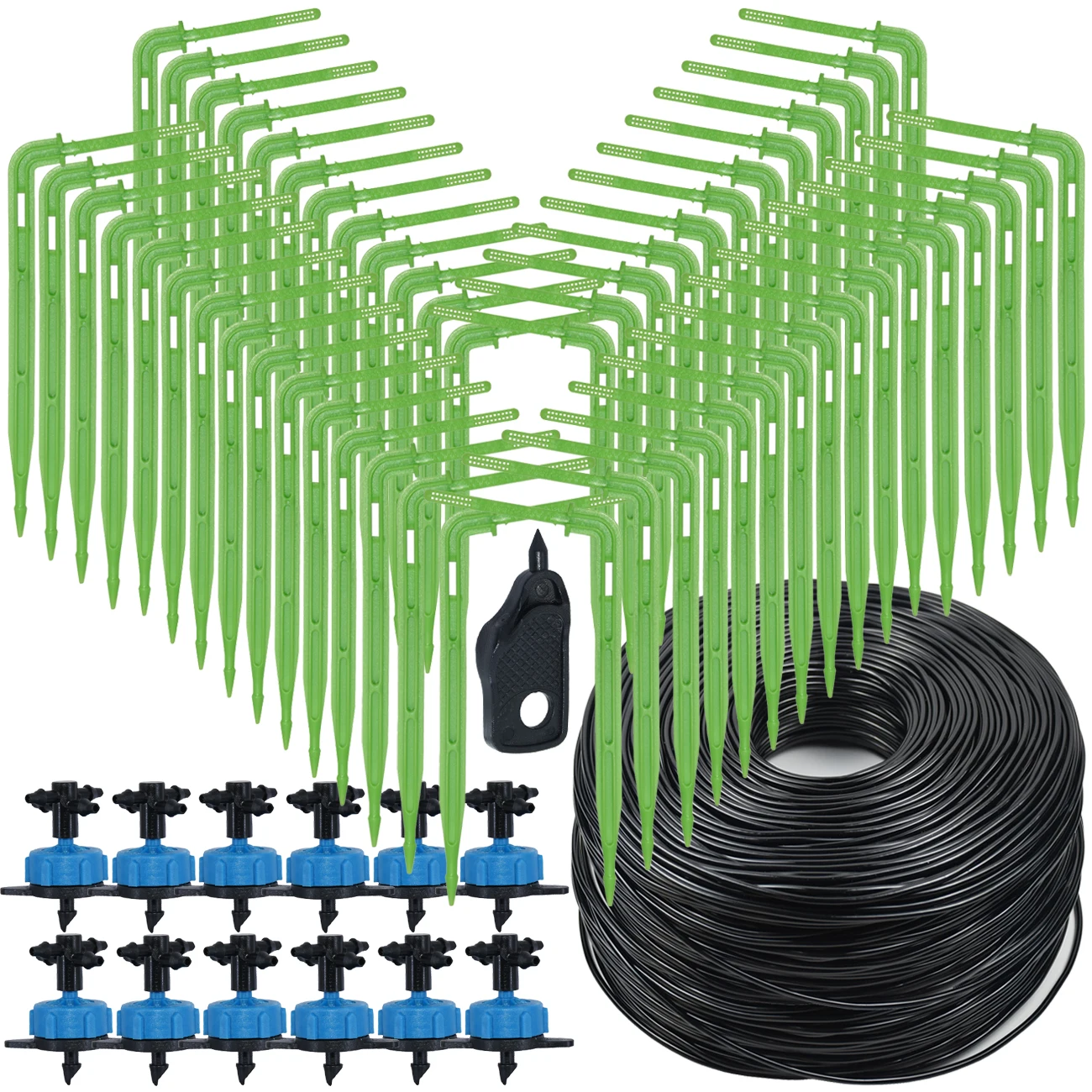 Gewächshaus Tropf bewässerung Bewässerungs system 4-Wege 3/5mm Bewässerung Tropf pfeil 2-Wege-Sender für Topf Garten Rasen 10Set/20Set Image