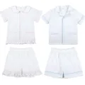 Großhandel 100% Baumwolle weiß Baby kleidung Kleinkind Jungen Mädchen Pyjama Sets Nachtwäsche 2024