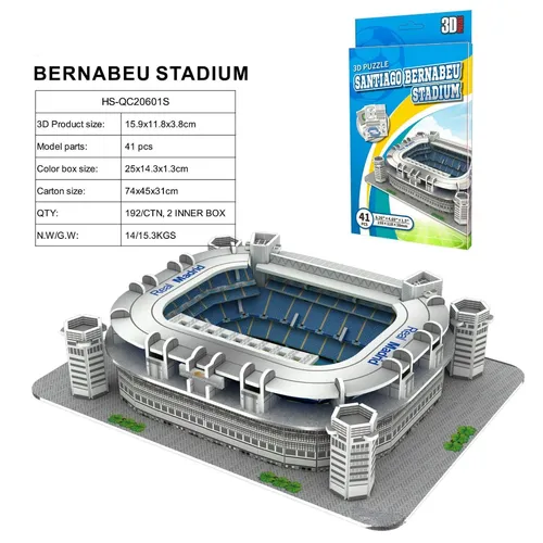 3D-Fußballfeldpapier-Puzzle-Stadionbaumodell das perfekte Geschenk für echte Madrid-Fans