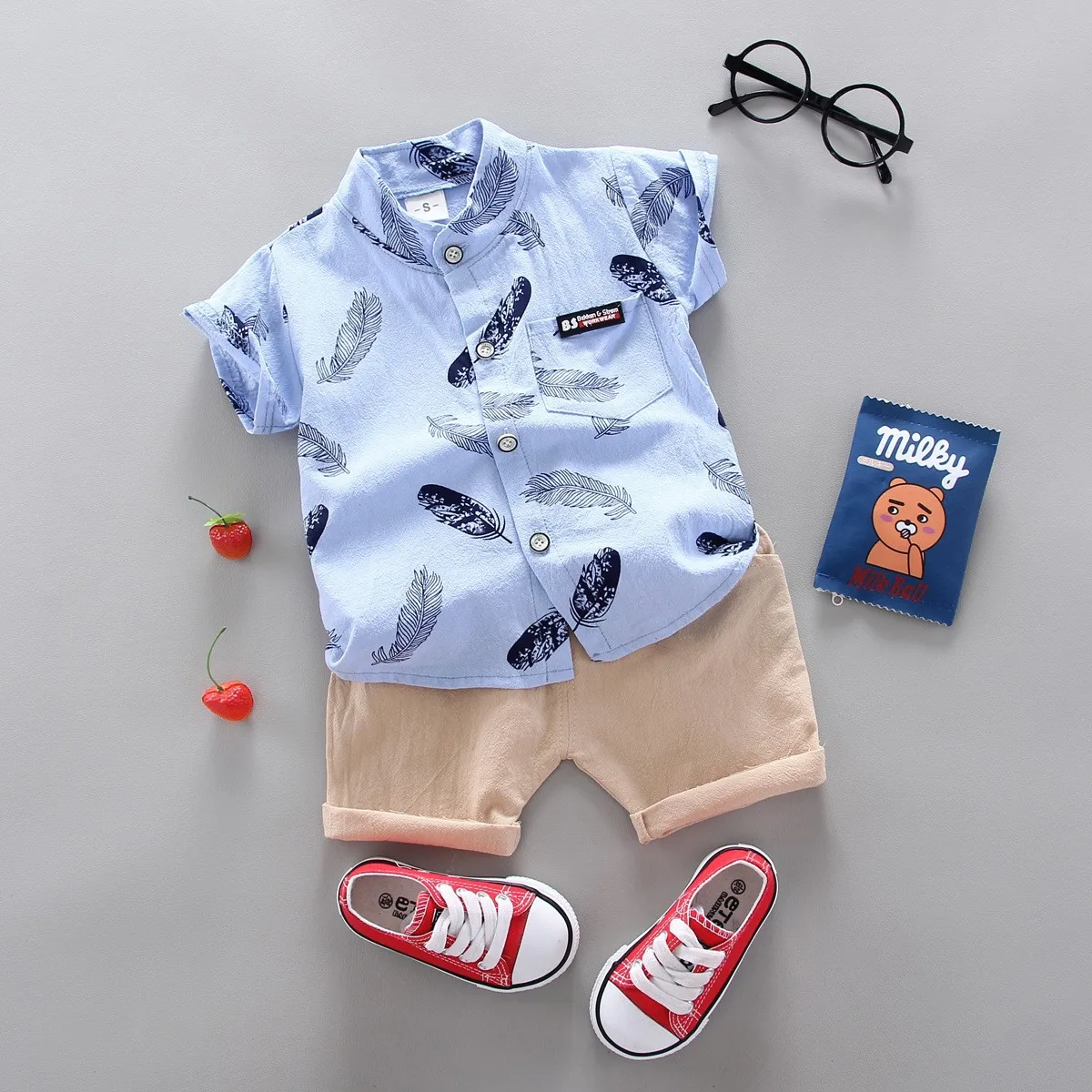 2024 sommer Casual Kleidung Mode Baby jungen Anzug Set Top Shorts 2PCS Baby Kleidung Set Für Jungen Infant anzüge Kinder Kleidung Image