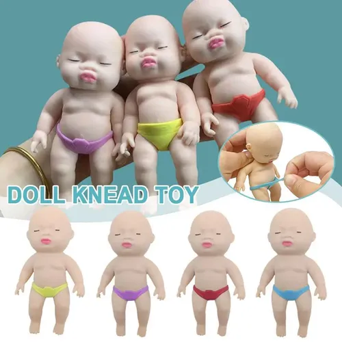 Quetschbare Puppe Spielzeug TPR Simulation Baby weich dehnbar Spielzeug Dekompression Spielzeug