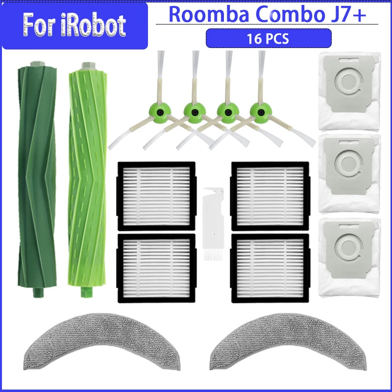 Für irobot roomba combo j7 roboter staubsauger walze seiten bürsten filter mopp tuch staubbeutel ersatz zubehör teil ersatzteil Image