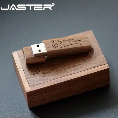 (Kostenlose benutzer definierte Logo) heißer Verkauf Holzkiste Pen drive 64GB Hochzeits geschenk Image