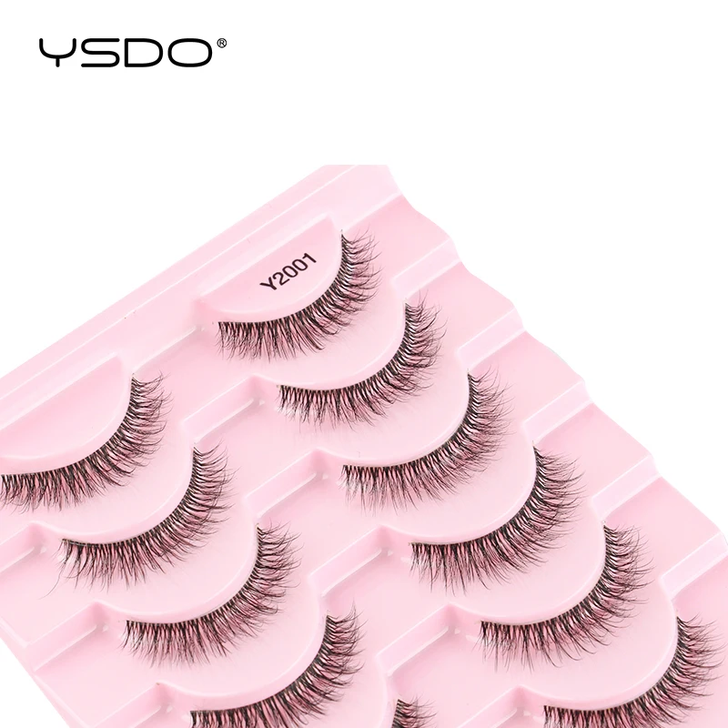 YSDO 3D-Nerzwimpern, 10 Paar, natürliche Wispy-Faux-Nerzwimpern, kurze falsche Wimpern, Make-up-Volumen, falsche Wimpernverlängerungswerkzeuge Image