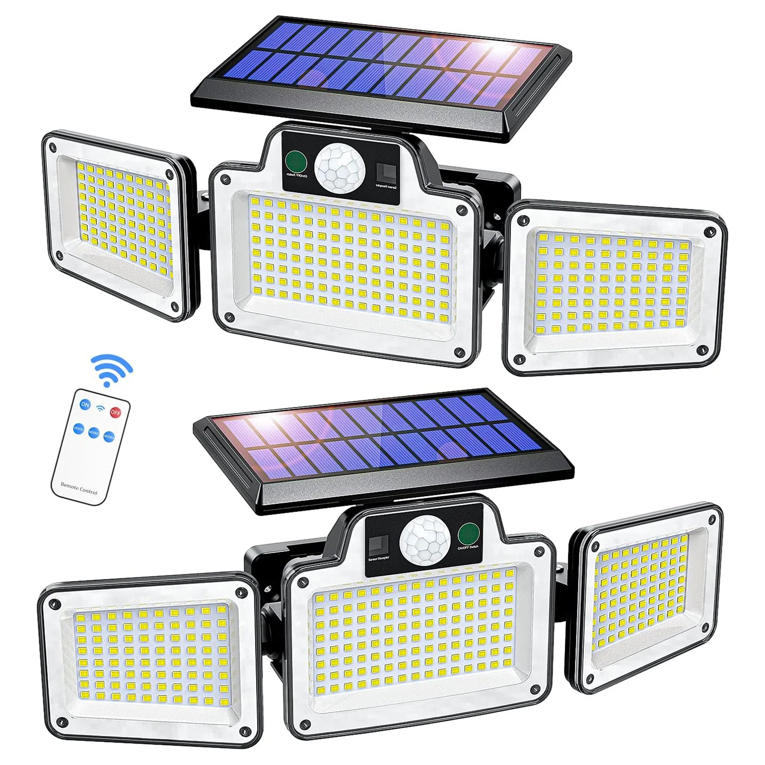 LED-Solarleuchte für den Außenbereich, Solarlampe mit Bewegungsmelder, 3 Modi, LED-Gartenleuchte, wasserdicht, Solarstrom, Strahler, Straßen-Sonnenlicht