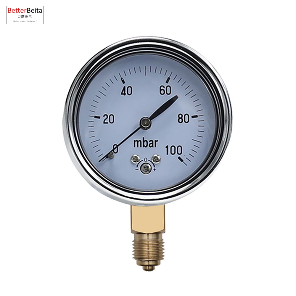 0-16 mbar 50 mbar 60mbar 100mbar 200mbar Kalibrierbarer mbar-Druckmesser mbar-Messgerät einstellbares Gas-Mikro-Manometer-Manometer Image