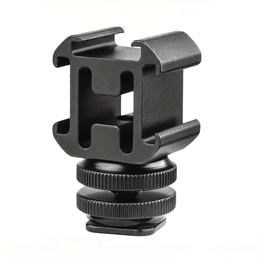 Aluminium kamera Blitzschuh halterung Adapter Video zubehör Dreifach Kalt schuh halterung Lichter Mikrofone Studio Flash Videokamera Image