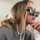 Chic Mode Lesebrille Kette Für Frauen Metall Sonnenbrille Schnüre Casual Unregelmäßige Perle Perlen