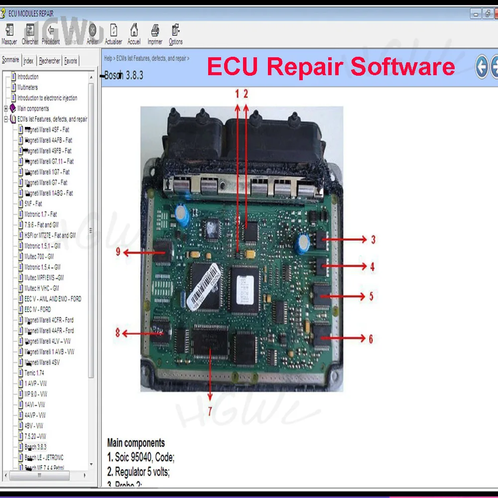 2023 Ecu-Reparatur software Ecu-Module reparieren Pinbelegung immo-Standort einschl ießlich Multimeter-Transistor eeprom xdecoder 10,3 Image