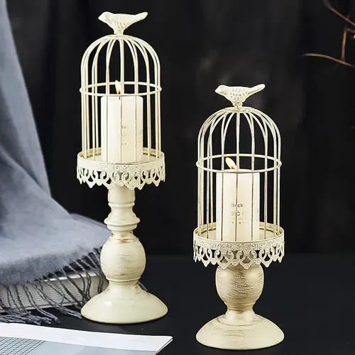 Retro Vogelkäfig Kerzenhalter Metall Eisen Kunst Kerzenhalter Luxus romantische Hochzeits feier Home