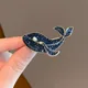 Mode Vintage Stil Delphin Schmuck Brosche Frau blau Delphin Wal Anhänger Brosche Pin Kristall Strass