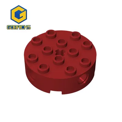 Gobricks 10PCS Ziegel Runde 4x4 mit 4 Seite Pin Löcher und Center Achse Loch kompatibel mit lego Image