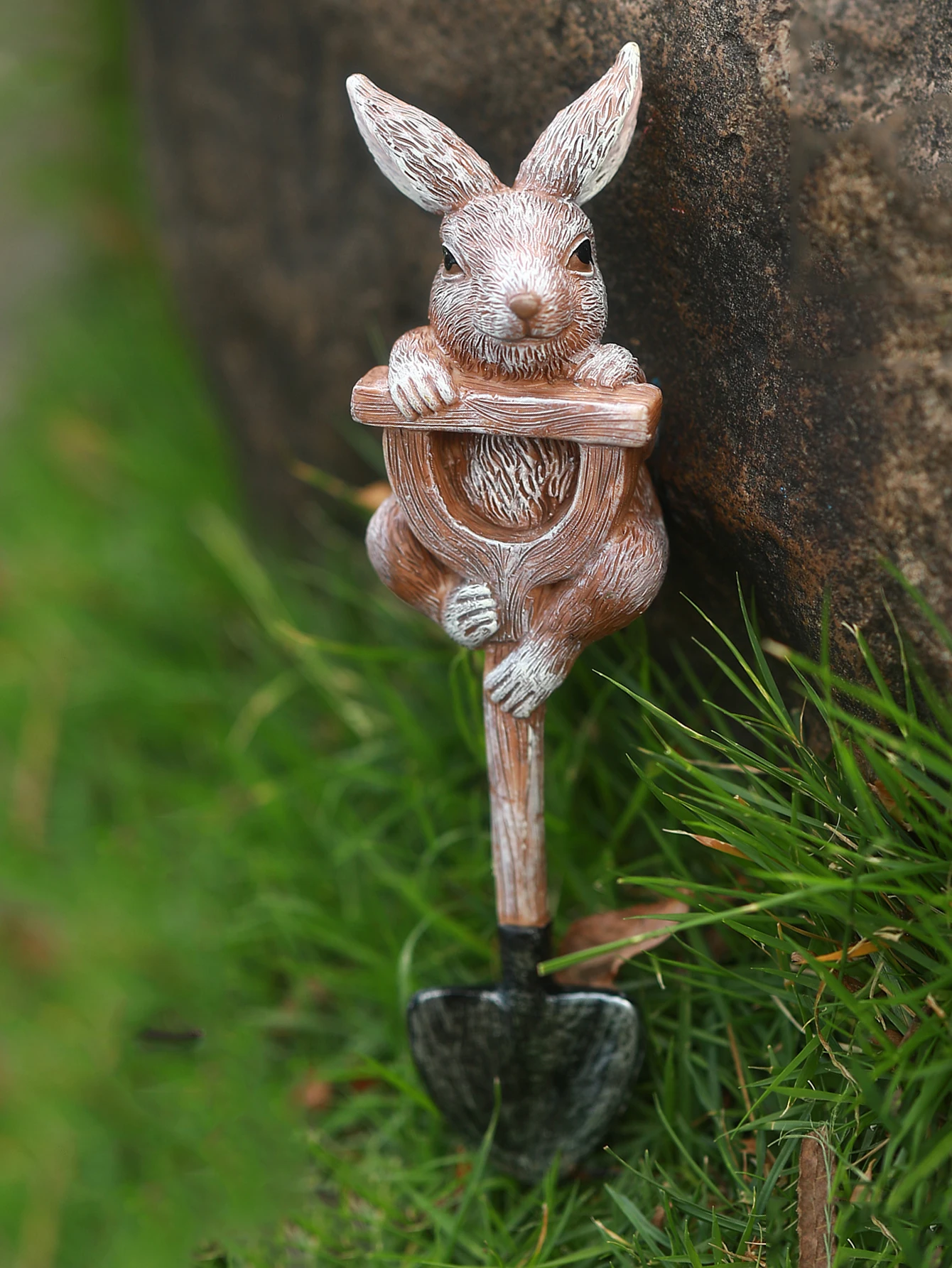 1pc kreative Frosch Kaninchen Schildkröte Gnom Schaufel Outdoor Garten Bonsai Handwerk Dekoration Image