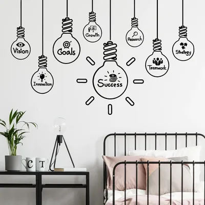 Englische Lampe Erfolg Team Arbeit Kunst Aufkleber Vinyl für Schlafzimmer Wohnzimmer Büro Image