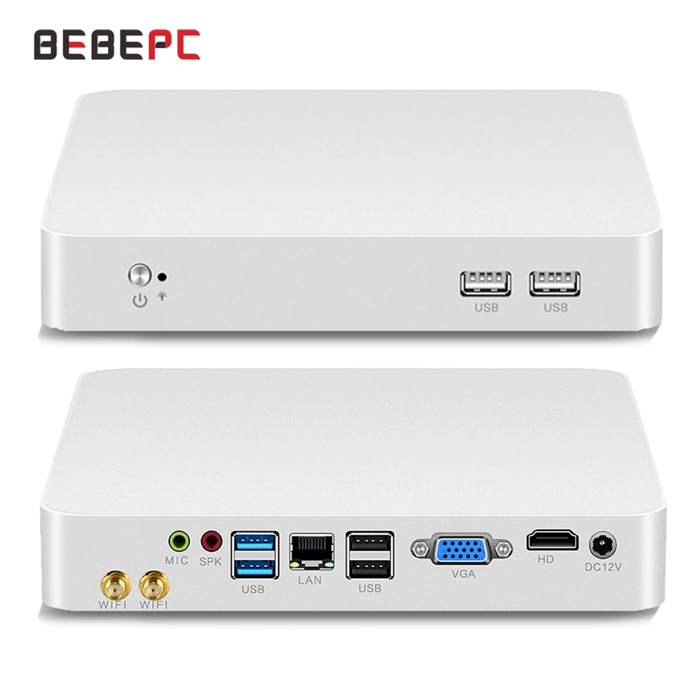 Intel Core I5-4200U Celeron 1037U Mini-PC mit 6xUSB2.0 1xHDMI 1xVGA, unterstützt WiFi, Ubuntu Linux Computer für Büro, Win10-fähig