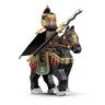 Mut der drei Königreiche Soldaten Zhang Fei mit Kriegs pferd Waffe Ziegel Mini Action figur