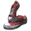 Klassische High-Top-Niet Distressed Canvas Schuhe für Männer und Frauen schmutzige Schuhe Hip-Hop