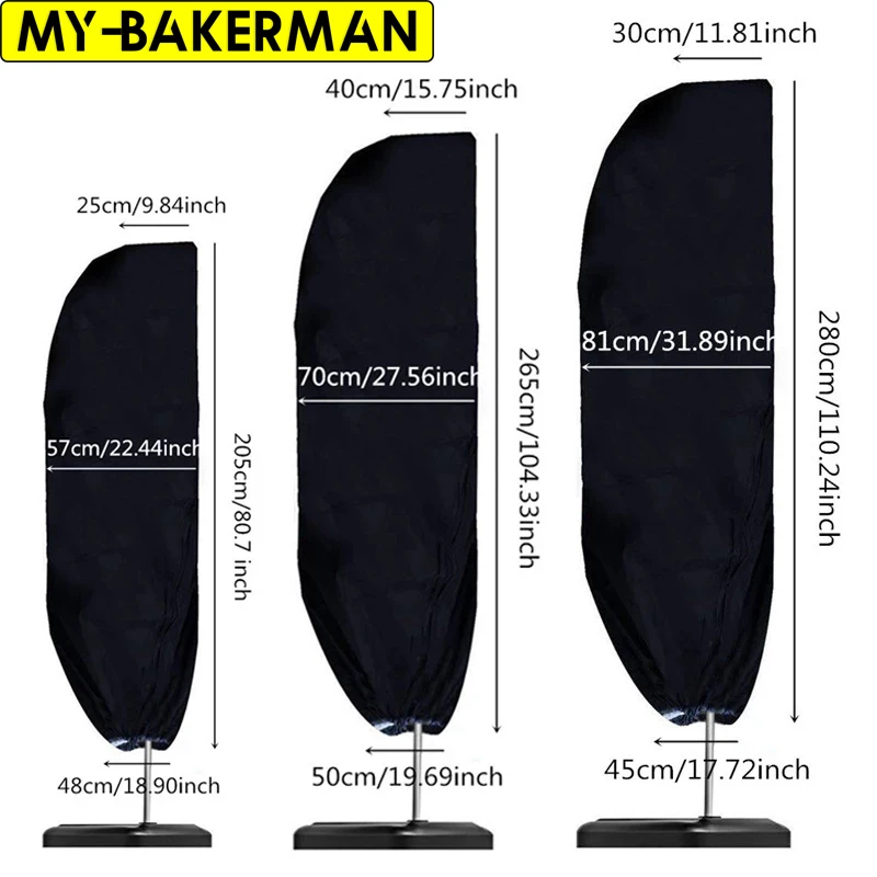 6 größe Im Freien Sonnenschirm Regenschirm Abdeckung Garten Wetterfeste Terrasse Cantilever Sonnenschirm Regen Abdeckung Zubehör Image