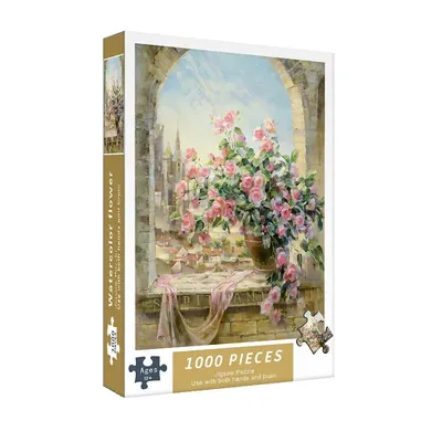 Erwachsene 1000 Stück Puzzle Blume Ölgemälde hohe Schwierigkeit Dekompression Mädchen Lernspiel zeug Image