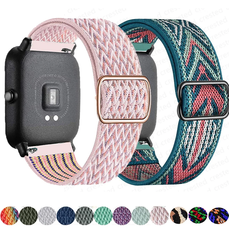 20mm/22mm Band für Amazfit GTS 4/2/2e/3/GTS2 Mini/GTR/4/3/Pro/GTR2/42mm/Stratos Nylon elastische Uhr Armband Amazfit Bip Armband Image