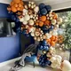 Herbst Thanksgiving Party Dekoration Ballon Bogen Set Marineblau Vintage Orange Geburtstag Hochzeits