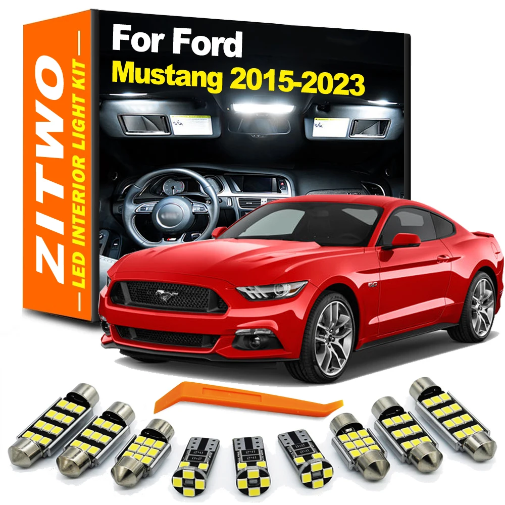 ZITWO 10 Stück Canbus für Ford Mustang 2015 2016 2017 2018 2019 2020 2021 2022 2023 LED-Innenbeleuchtungssatz Lesekuppel Kartenbirne