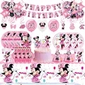 Minnie Maus Geburtstag Dekorationen Minnie Maus Thema Mädchen Party liefert Tassen Servietten Banner