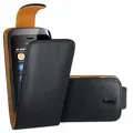 Schwarz Flip Premium Leder Haut Tasche Hülle Für Nokia Asha 308 309/Nokia Asha 308 309 Dual Sim