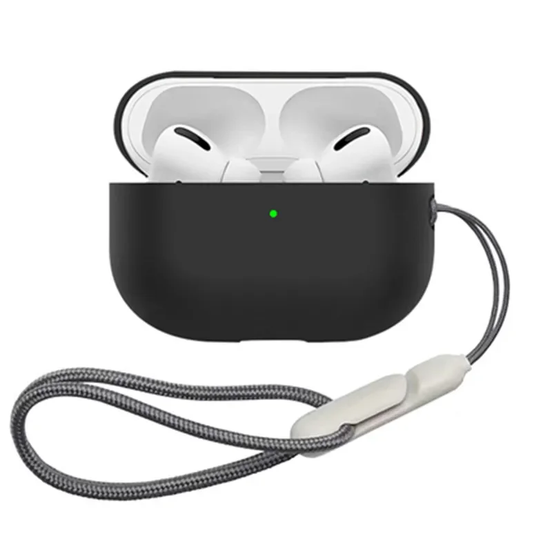 Silikon-Kopfhörerhülle mit weicher Haut für Airpods Pro 2 3 2025, 3. Generation mit Anti-Verlust-Gurtabdeckung für Airpods Pro2 Pro3 Gen Image