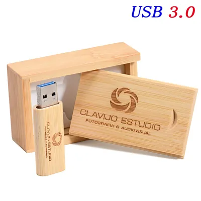 Hochgeschwindigkeits-Geschenkbox aus Holz, USB 3.0-Flash-Laufwerk, echte Kapazität, kostenloser Image