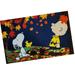 Nourison Peanuts Accent Rug Snoopy 20 x 32 Non-Skid Latex Backing Multi-Color(Fall Leaves)