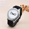 Luxusmarke dqg Damen uhr Leder armband Strass Inlay Zifferblatt Mode Sport Quarzuhr für Damen