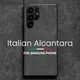 Italienische alcantara fall für samsung s24 ultra plus s23 s22 s21 falten 5 flip 5 w23 w22 luxus