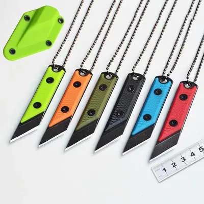 Outdoor Mini Halskette gerades Messer tragbares Messer Schlüssel bund Utility Messer Box Cutter Büro Bleistift Brieföffner und Box Cutter