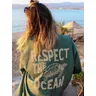 Respektieren die ozean grüne Schildkröte T-Shirts Frauen lässig Mode T-Shirt atmungsaktive Kurzarm