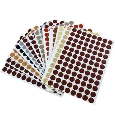 96 Stück/Stück PVC 15 mm selbstklebende dekorative Folie Möbel Schraubverschluss Aufkleber Holzhandwerk Schreibtisch Schrank Dekoration Image