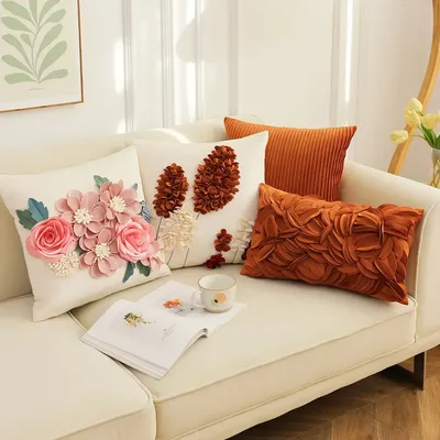 Kissen bezug im französischen Stil Blumen baum Patchwork bestickter Kissen bezug Wohnzimmer Schlafzimmer Kissen bezug dekorativ für Sofa Image