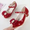 Elegante Mädchen Kinder High Heels Mode Prinzessin Kleid Leder Schuhe Frühling Hochzeit Vielseitige