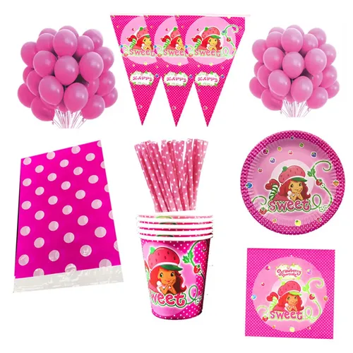 Erdbeere Emily Thema Popcorn Boxen Erdbeere Mädchen Geburtstag Party Dekorationen Erdbeere Thema