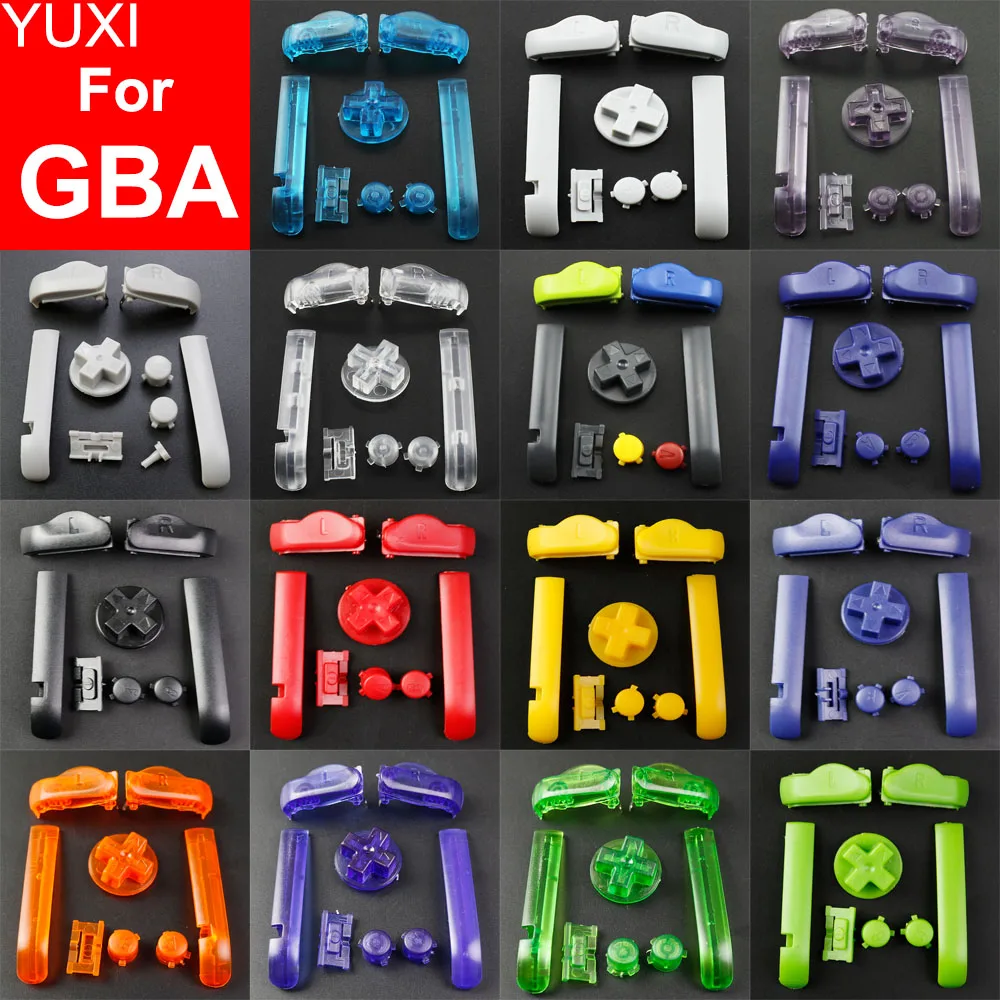 Yuxi 1set für gameboy advance gba konsole ersatz mehrfarbige tasten tastaturen l r a b d pads einschalten tasten Image