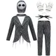 Halloween J-Jack Skeleton ton Cosplay Kostüm für Kinder Mädchen Jungen gestreifte Top Hose Outfit